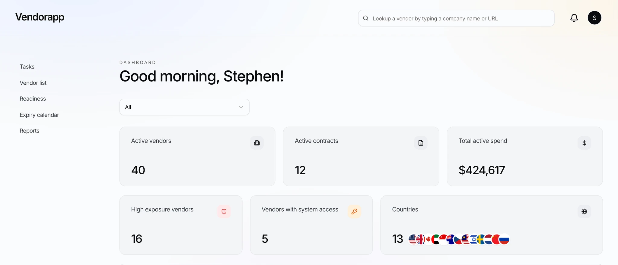 vendorapp homepage